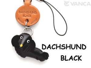 Dachshund Black Leather Cellularphone Charm