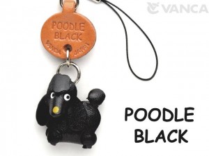 Poodle Black Leather Cellularphone Charm #46750