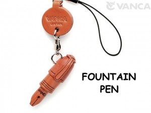 Fountain Pen Leather Cellularphone Charm