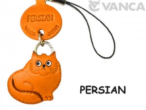 Persian Cat Leather Cellularphone Charm #46418