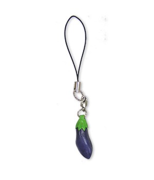 Eggplant Leather Cellularphone Charm Vegetables