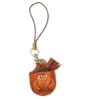 Frog Japanese Leather Cellularphone Charm Magnifying glass