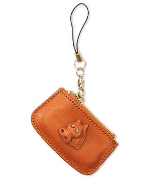 Horse Japanese Leather Cellularphone Charm Change Purse 