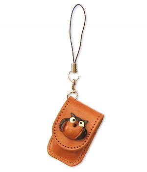 Owl Japanese Leather Cellularphone Charm Memo set 