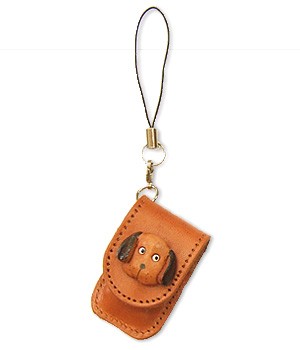 Dog Japanese Leather Cellularphone Charm Memo set
