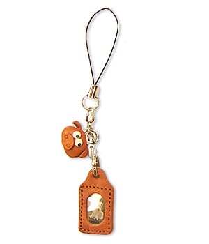 Pig Japanese Leather Cellularphone Charm Picture Frame Square