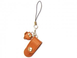 Owl Japanese Leather Cellularphone Charm Pencil case 