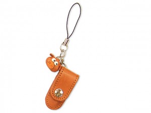 Pig Japanese Leather Cellularphone Charm Pencil case