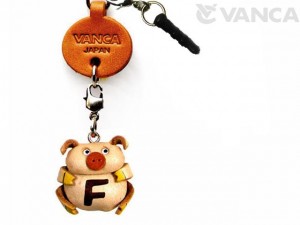 Alphabet Pig F Leather Animal Earphone Jack Accessory