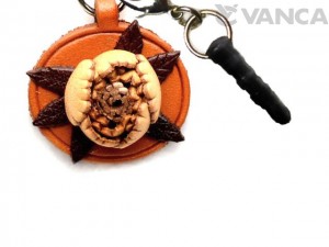 Peony Leather Flower Earphone Jack Accessory