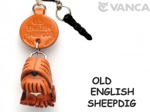 Old English Sheepdog Leather Dog Earphone Jack Accessory