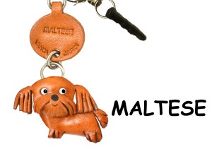 Maltese Leather Dog Earphone Jack Accessory