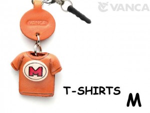 M/Red Leather T-shirt Earphone Jack Accessory
