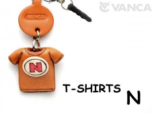 N/Red Leather T-shirt Earphone Jack Accessory