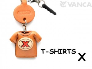 X/Red Leather T-shirt Earphone Jack Accessory