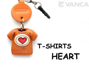 Heart Mark/Red Leather T-shirt Earphone Jack Accessory