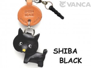 Shiba Black Leather Dog Earphone Jack Accessory