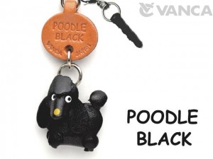 Poodle Black Leather Dog Earphone Jack Accessory