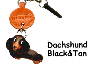 Dachshund Longhair Black&Tan Leather Dog Earphone Jack Accessory