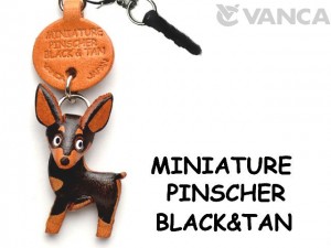 Miniature Pinscher Blak&Tan Leather Dog Earphone Jack Accessory