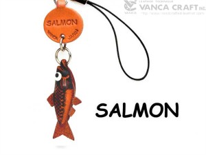 Salmon Japanese Leather Cellularphone Charm Fish 