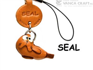 Seal Japanese Leather Cellularphone Charm Fish 