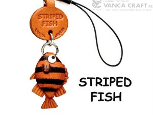 Striped fish Japanese Leather Cellularphone Charm Fish 