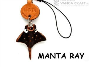 Manta Ray Leather Cellularphone Charm Sea Animals