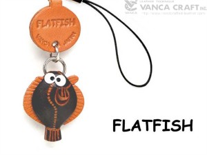 Flat fish Japanese Leather Cellularphone Charm Fish 