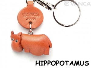 Hippopotamus Japanese Leather Keychains Animal