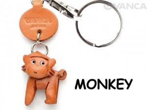 Monkey Japanese Leather Keychains Animal