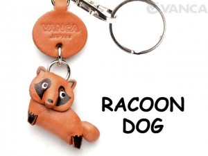 Raccoon dog Japanese Leather Keychains Animal