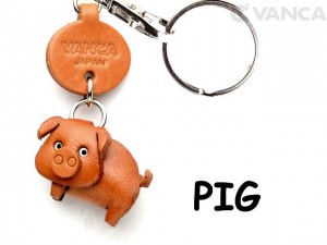 Pig Japanese Leather Keychains Animal