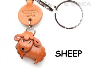 Sheep Japanese Leather Keychains Animal