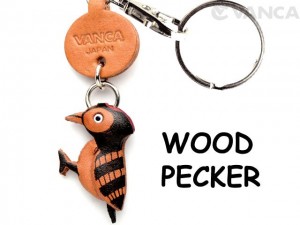 Woodpecker 3D Leather Keychains Bird/Animal