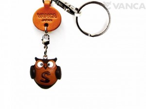 Initial Owl S Leather Animal Keychain 
