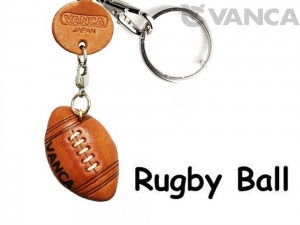 Rugby Ball/American Football Leather Keychain
