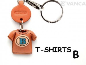 B(Blue) Japanese Leather Keychains T-shirt