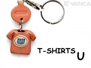 U(Blue) Japanese Leather Keychains T-shirt