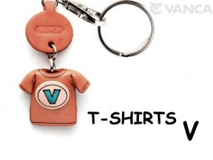 V(Blue) Japanese Leather Keychains T-shirt