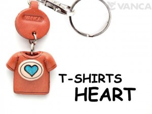 Heart Mark(Blue) Japanese Leather Keychains T-shirt
