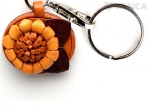 Sunflower Leather Flower Keychain 