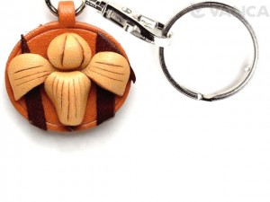 Iris Leather Flower Keychain 