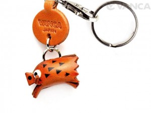 Wild Boar Leather Keychains Little Zodiac Mascot