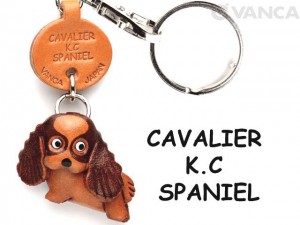 Cavalier K.C.Spaniel Leather Dog Keychain