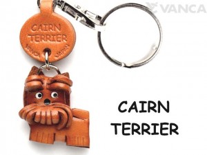 Cairn Terrier Leather Dog Keychain