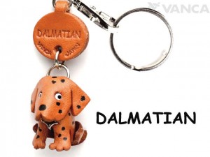 Dalmatian Leather Dog Keychain