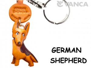 German Shepherd Leather Dog Keychain
