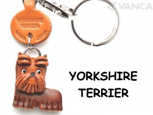 Yorkshire Terrier Leather Dog Keychain
