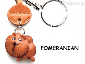 Pomeranian Leather Dog Keychain